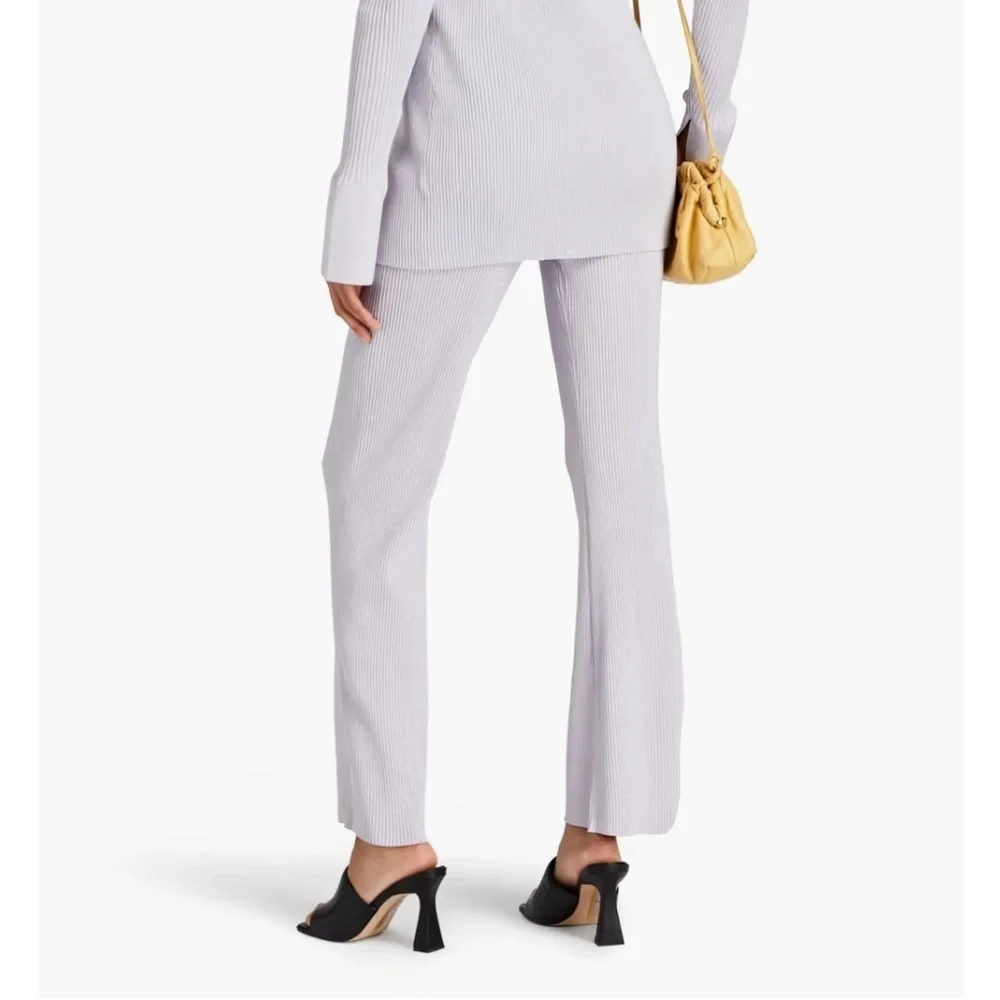 A.L.C. Logan Metallic Ribbed Knit Flared Pants Size Large NWT